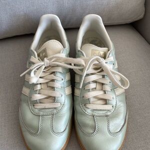 Adidas Samba Linen Green Metallic Sneakers